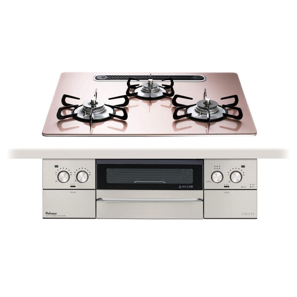 パロマ　ビルトインコンロ　フェイシスグランド　クリアガラストップ　都市ガス用　ＰＤ－８９３ＷＳ－Ｕ６０ＧＰ