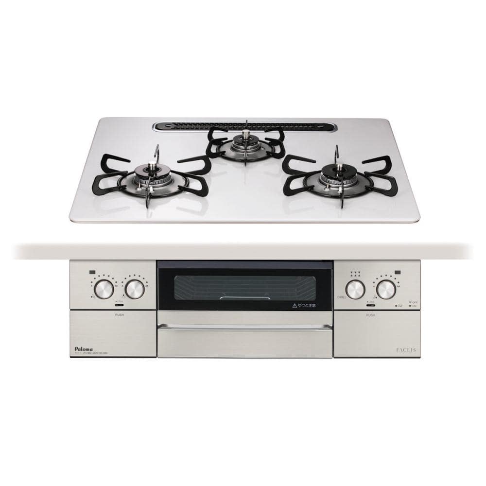 パロマ　ビルトインコンロ　フェイシスグランド　ハイパーガラスコートトップ　ＬＰガス用　ＰＤ－８９３ＷＳ－Ｕ６０ＣＶ