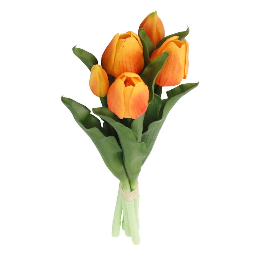 Ｂｒｅｅｚｙ　Ｇｒｅｅｎ　チューリップ造花　花束　オレンジ