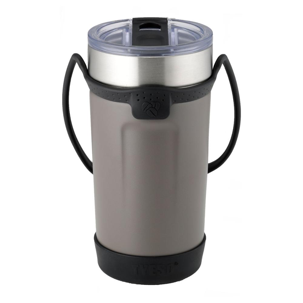 アテーナライフ　直飲みも出来るストロー付きタンブラー　ダークグレー　５５０ｍＬ