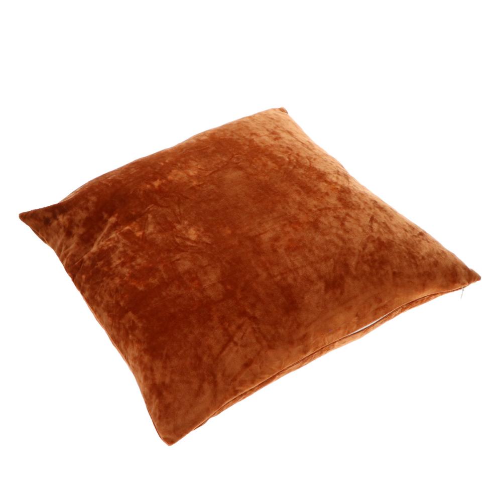 アテーナライフ　クッションカバー　ベルベット　オレンジ　４５×４５ｃｍ