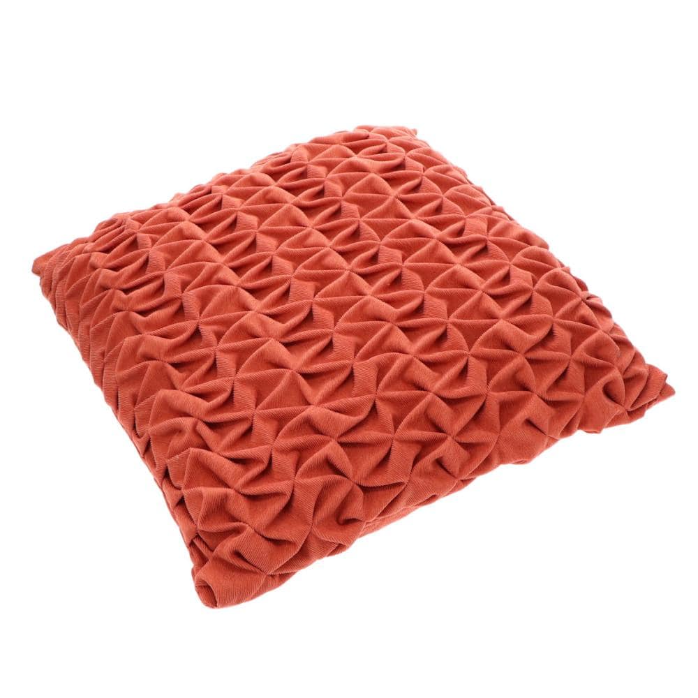 アテーナライフ　クッションカバー　プリーツ　レッド　４５×４５ｃｍ