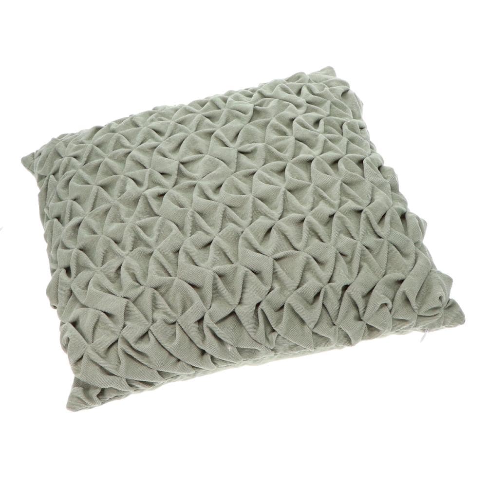 アテーナライフ　クッションカバー　プリーツ　グリーン　４５×４５ｃｍ