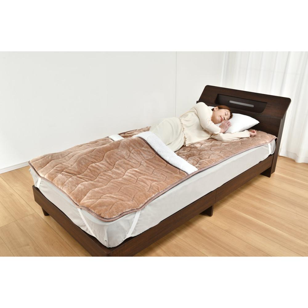 アテーナライフ　足元あったか敷パッド　ベージュ　シングル　１００×２００ｃｍ