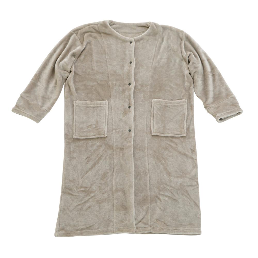 アテーナライフ　ソフトタッチ着る毛布　襟なし　ベージュ　Ｍ