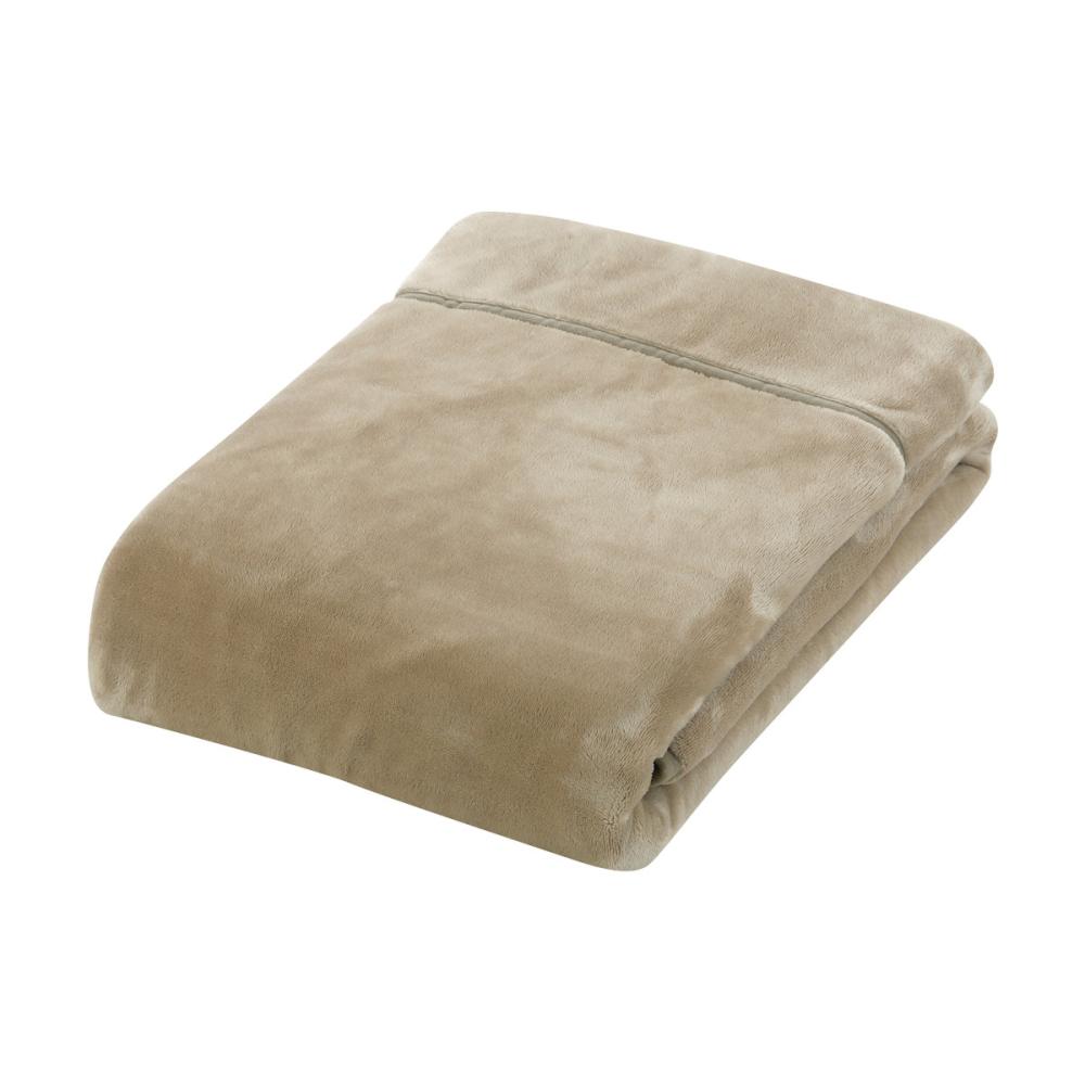 アテーナライフ　暖プラス　吸湿発熱綿入りボリューム毛布　ベージュ　シングル　１４０×１９０ｃｍ