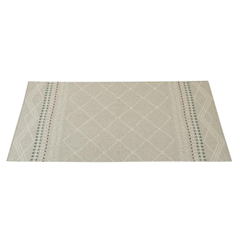 アテーナライフ　ジャガード１帖マット　サテライト　グレー　９０×１８５ｃｍ