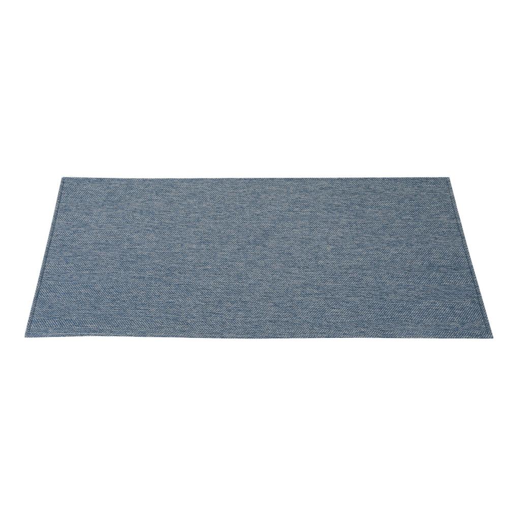 アテーナライフ　ジャガード１帖マット　ボワ　ネイビー　８０×１８０ｃｍ