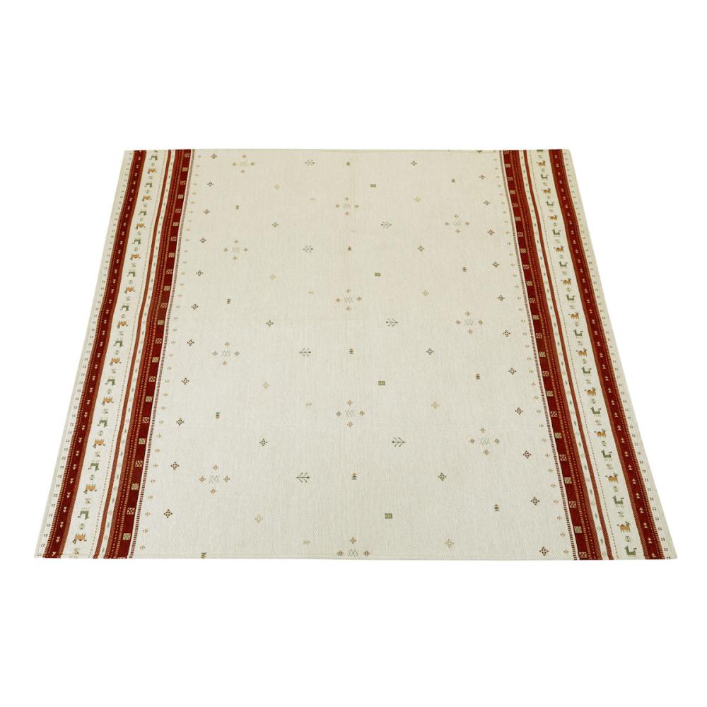 アテーナライフ　シェニールラグ　フェズ　レッド　１８５×１８５ｃｍ　約２．２畳