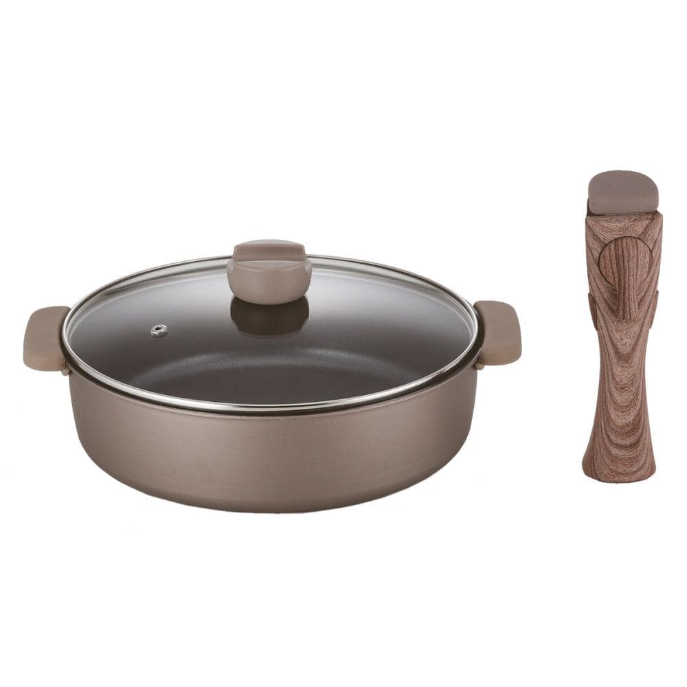 アテーナライフ　卓上鍋にもなる取っ手がとれる深型フライパン　２４ｃｍ