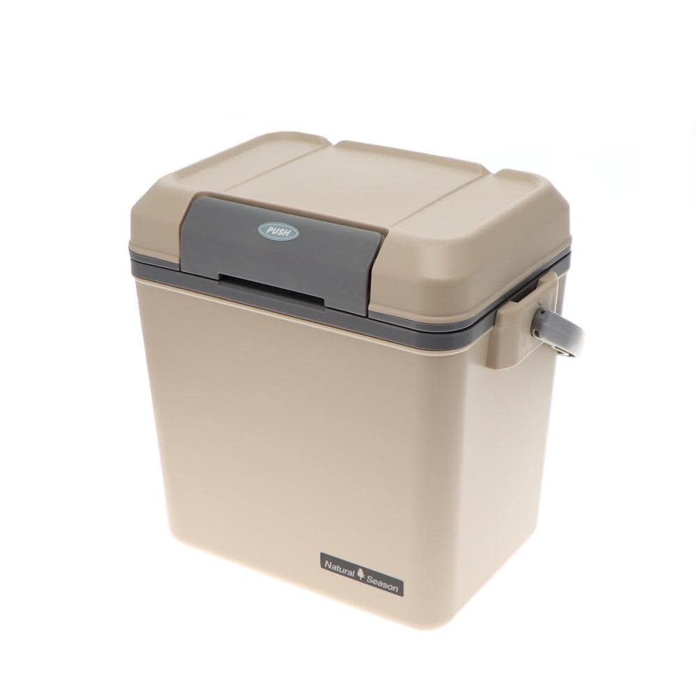 フラットトップクーラーボックス　ベージュ／グレー　７．６Ｌ