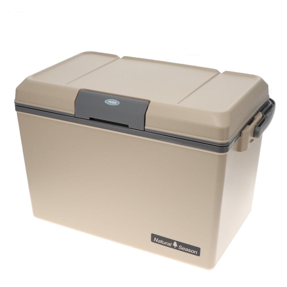 フラットトップクーラーボックス　ベージュ／グレー　２３Ｌ