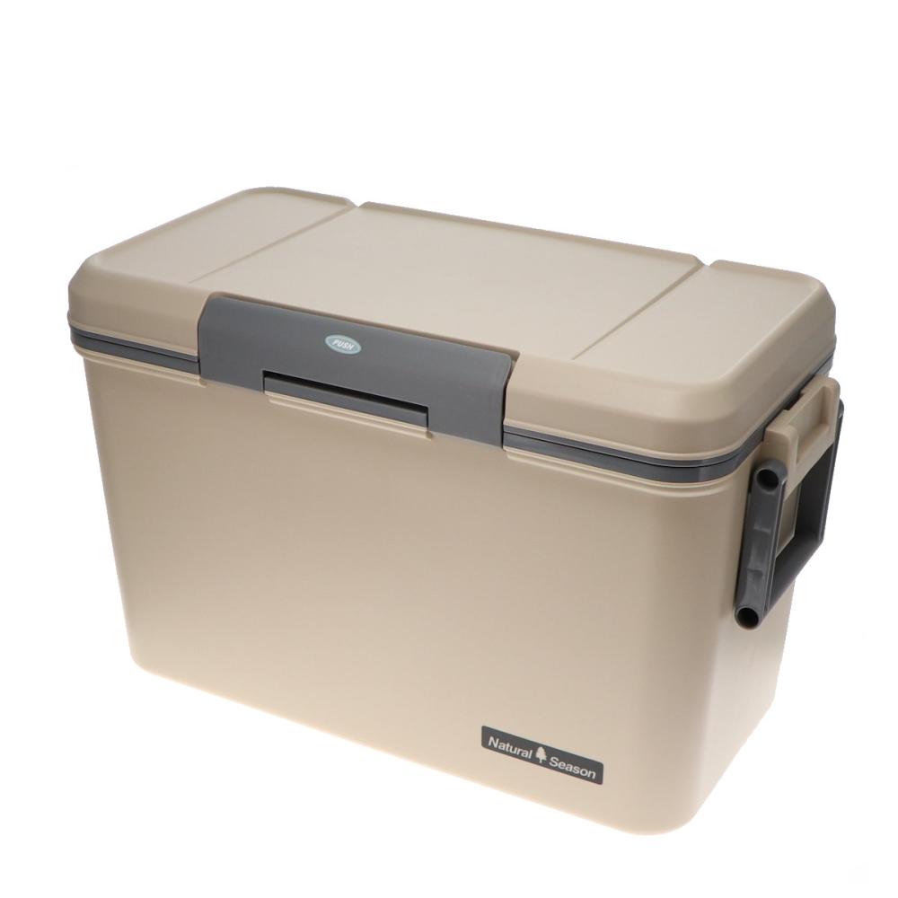 フラットトップクーラーボックス　ベージュ／グレー　３６Ｌ