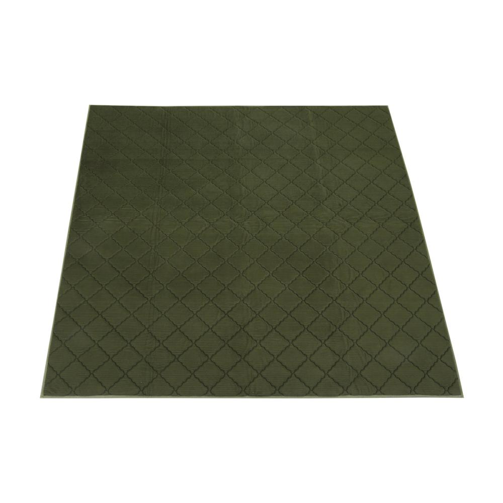 アテーナライフ　リビングラグ　リッジ　グリーン　１８５×１８５ｃｍ　約２．２畳