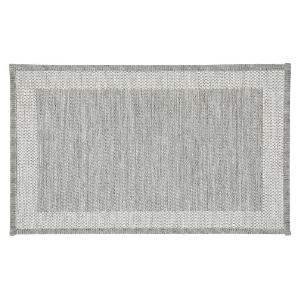 アテーナライフ　ジャガード玄関マット　グレー　４５×７５ｃｍ