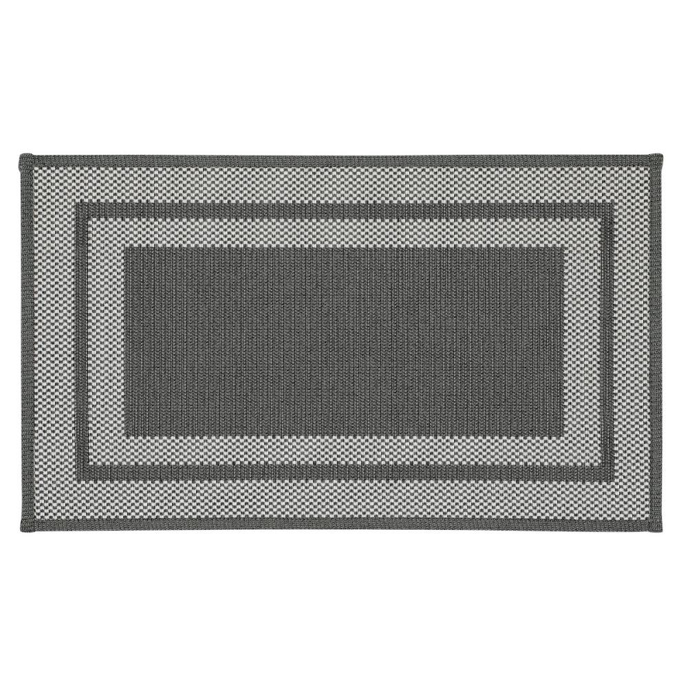アテーナライフ　ジャガード玄関マット　ブラック　４５×７５ｃｍ