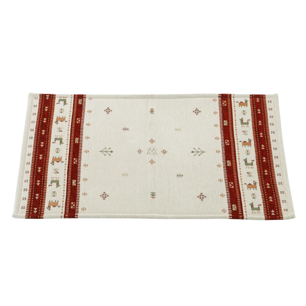 アテーナライフ　シェニール玄関マット　フェズ　レッド　５０×８０ｃｍ