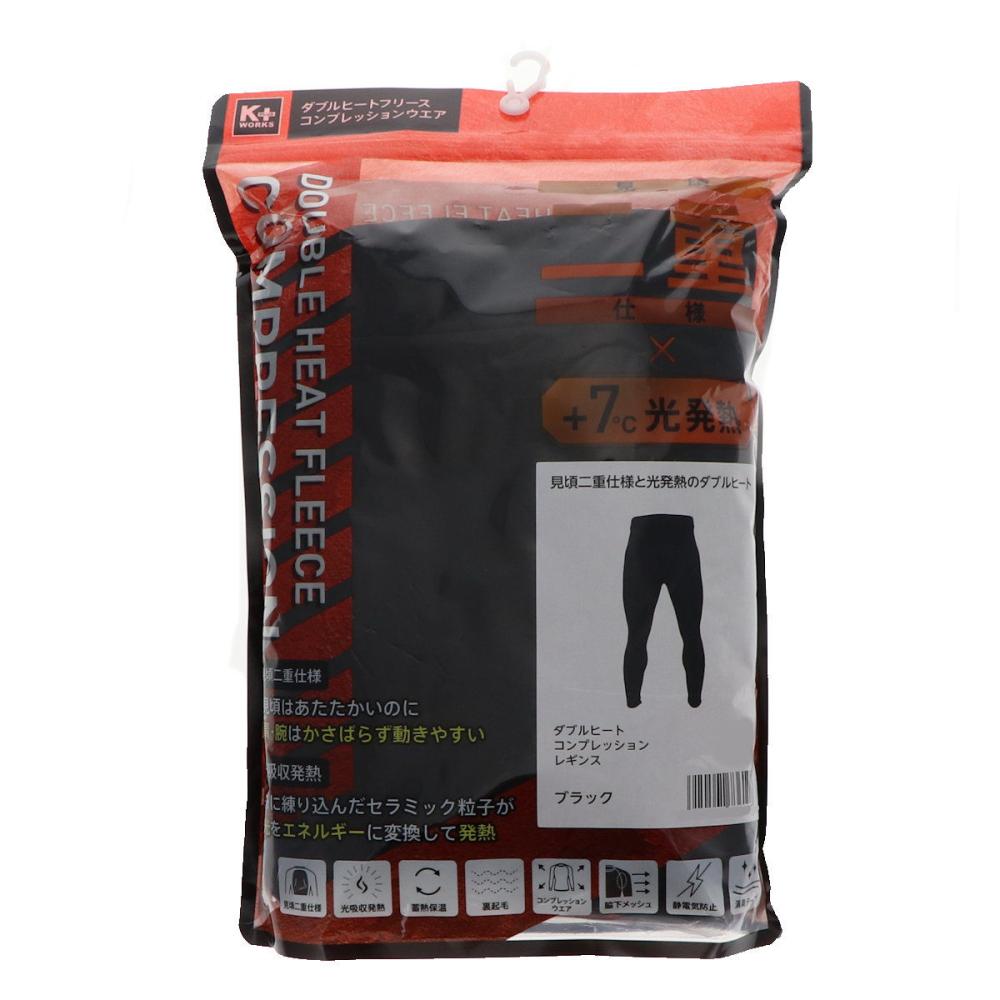 Ｋ＋ＷＯＲＫＳ　ダブルヒートレギンス　ブラック　３Ｌ