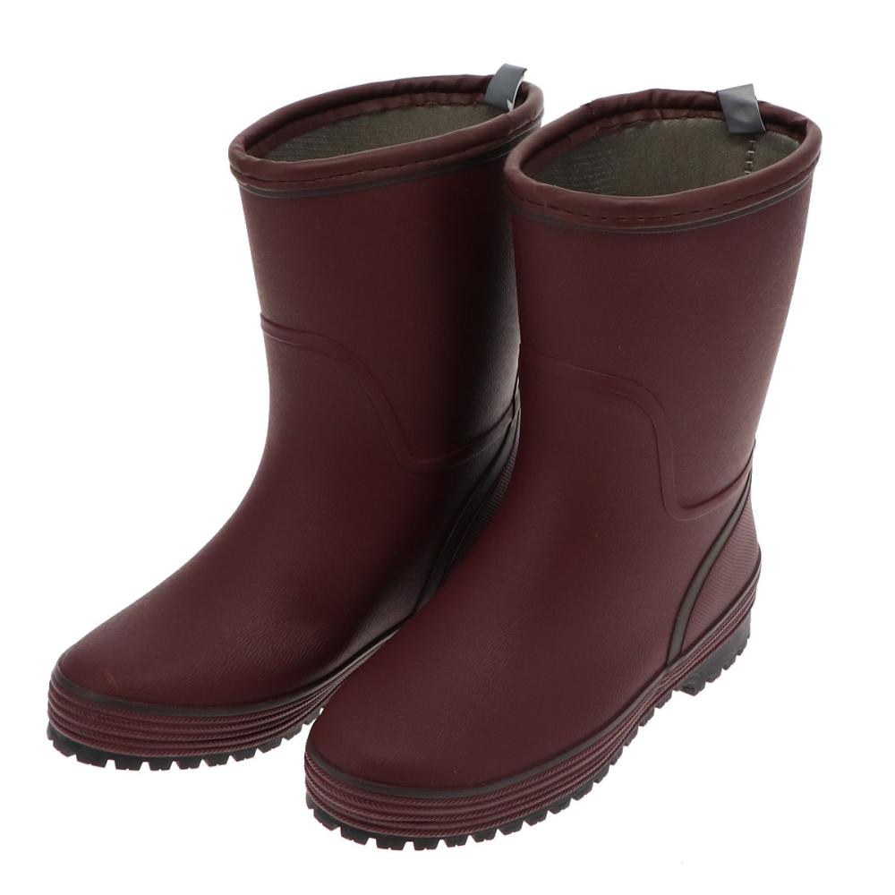 你的品牌名　婦人防寒長靴　防滑ソール　エンジ　Ｍ