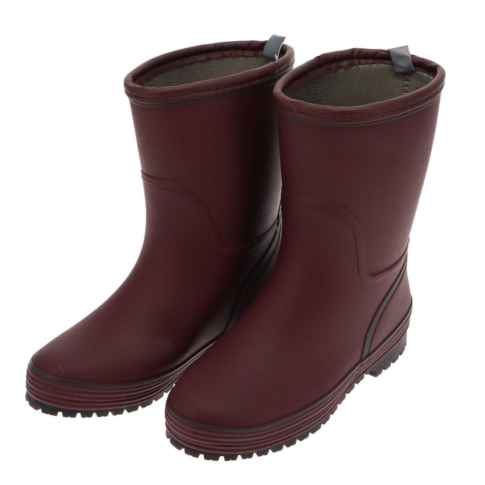 你的品牌名　婦人防寒長靴　防滑ソール　エンジ　Ｌ