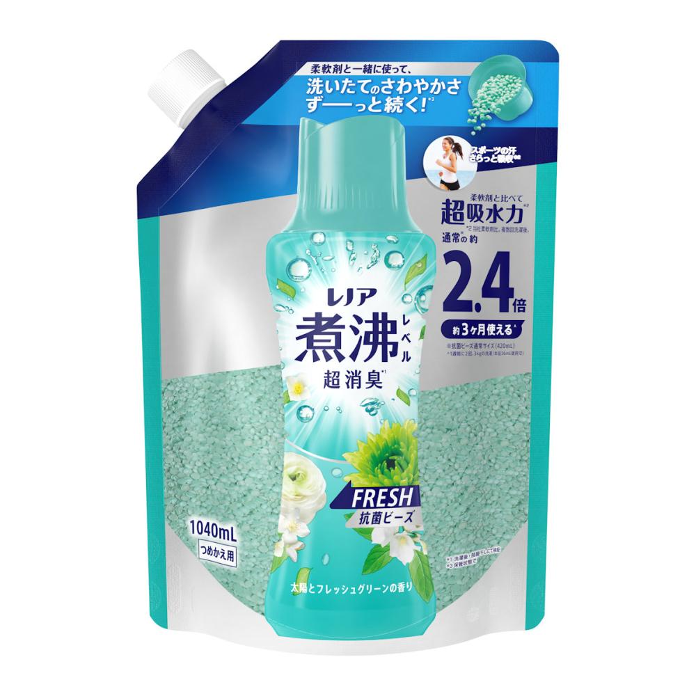 Ｐ＆Ｇ　レノア消臭抗菌ビーズ　太陽とフレッシュグリーン　詰め替え用　特大　１０４０ｍＬ