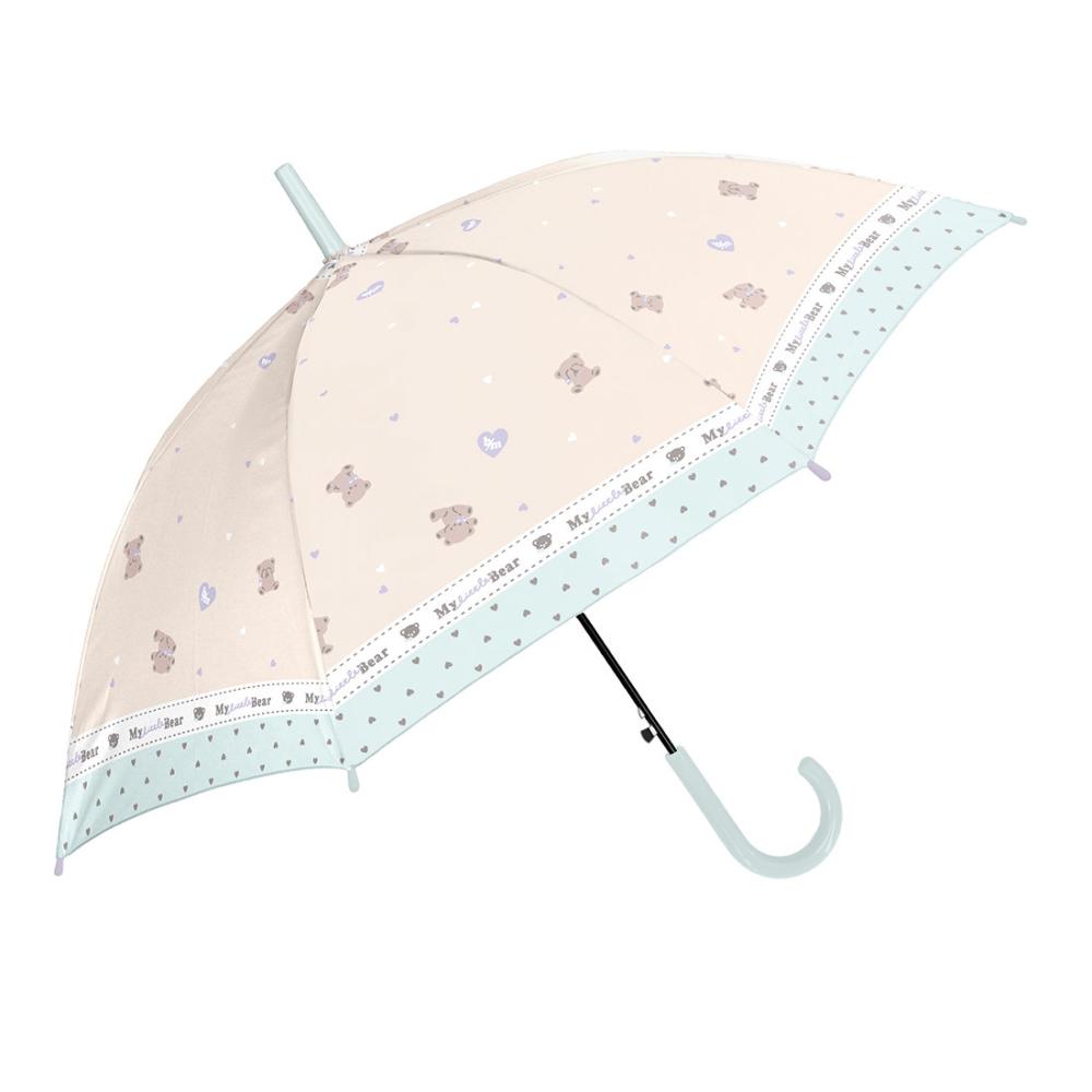 子供用ジャンプ傘　５５ｃｍ　メニ－ベアーズ　ベージュ