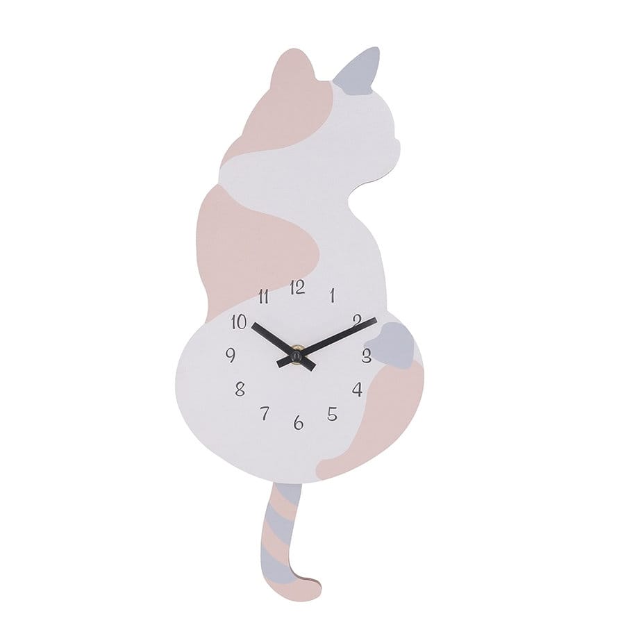 振り子掛時計　三毛猫