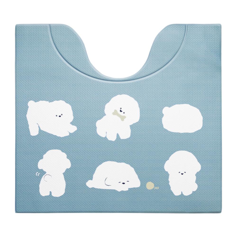 スキマにピタっ！拭けるトイレマット　ビションフリーゼ