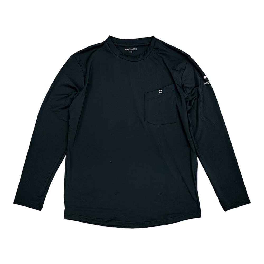 ボクエア　長袖Ｔシャツ　クルーネック　黒　Ｍ　３１０６