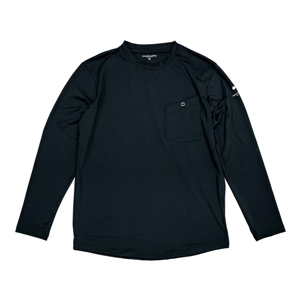 ボクエア　長袖Ｔシャツ　クルーネック　黒　ＬＬ　３１０６