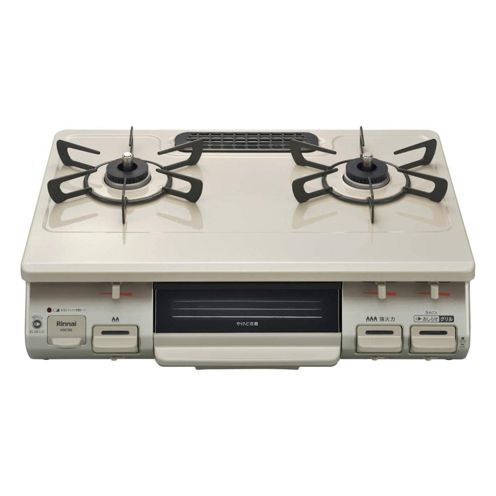 リンナイ　ガステーブル　幅５９ｃｍ標準タイプ　水無し片面焼きグリル　都市ガス用　右強火力　ＫＧ６７ＢＥＲ１３Ａ