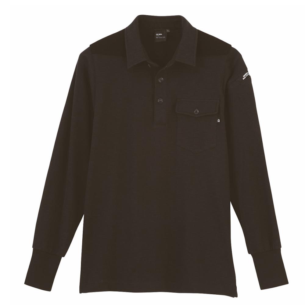 ジーベック　現場服長袖ポロシャツ　Ｌ　クロ　６０５５