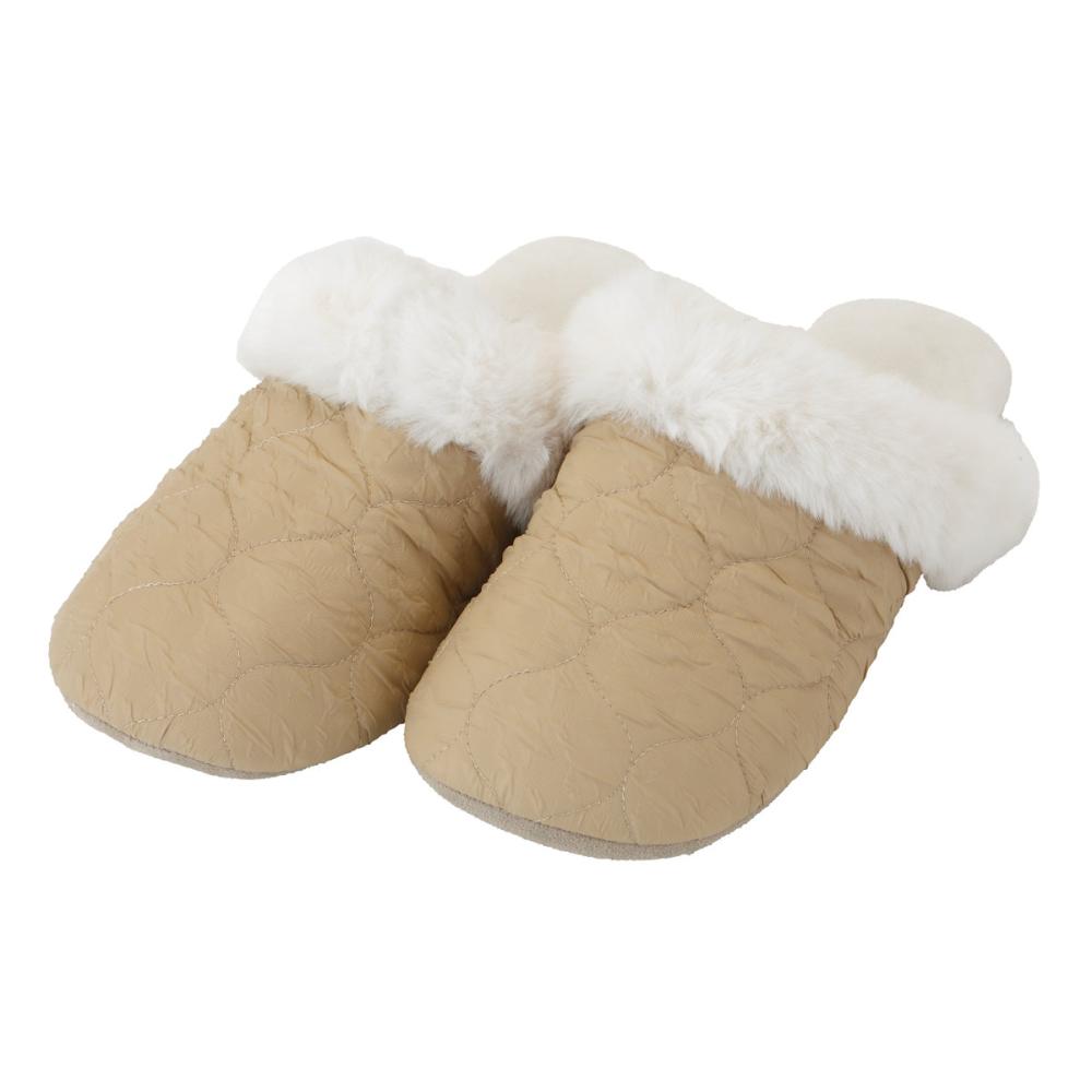 アテーナライフ　足先ゆったりもこもこルームスリッパ　ベージュ　Ｌ