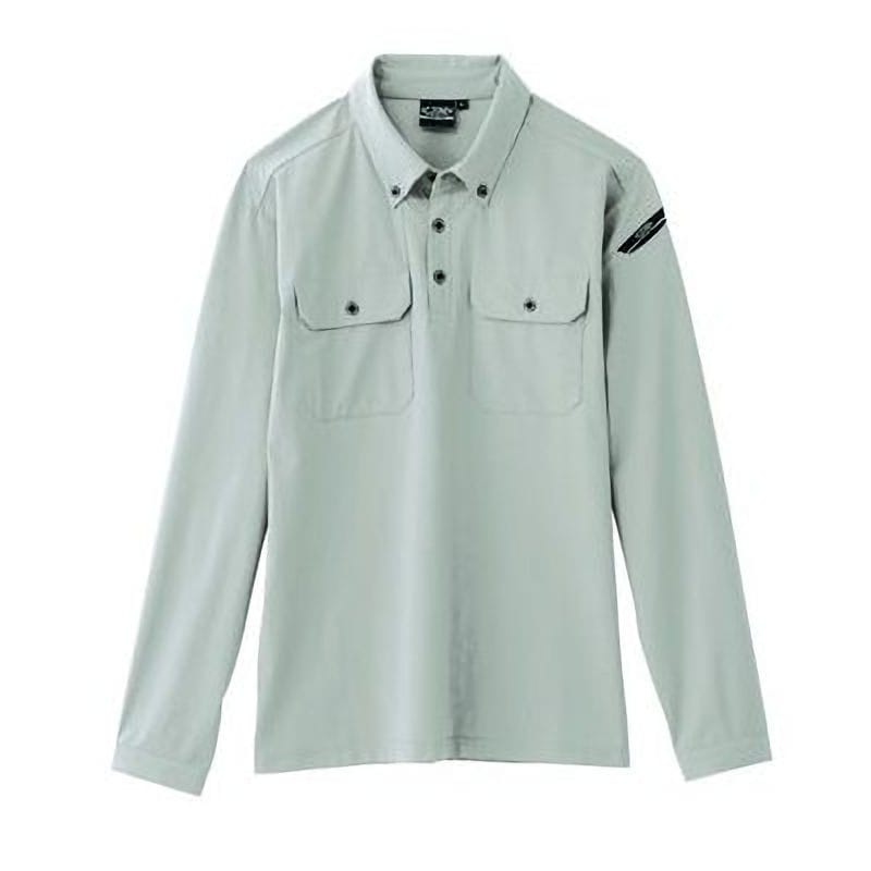 ジーベック　Ｃ．ＺＯＮＥ（クロスゾーン）　長袖ポロシャツ　５Ｌ　シルバーグレー　６０８５