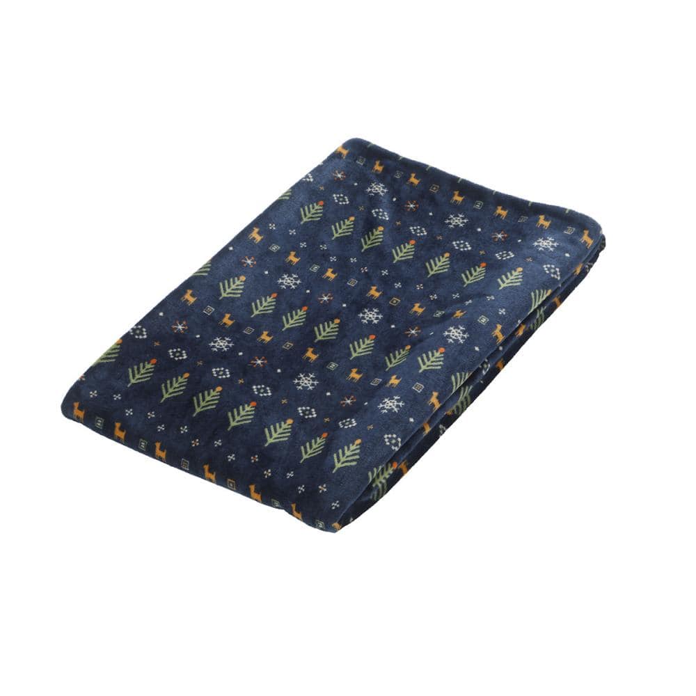 アテーナライフ　毛布にもなるあったか掛布団カバー　ナハト　ブルー　セミダブルロング　１７０×２１０ｃｍ