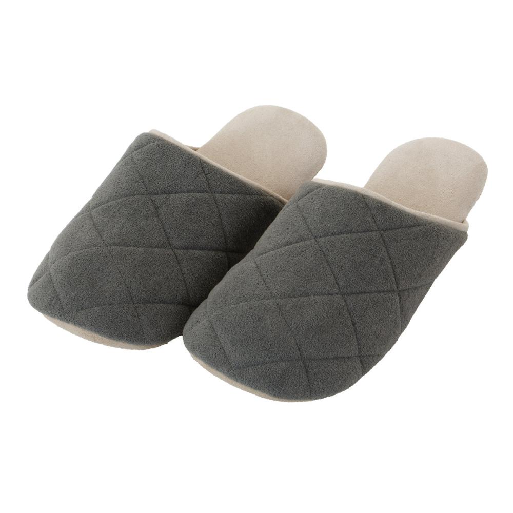 アテーナライフ　すっぽりと包み込むルームスリッパ　グレー　Ｍ