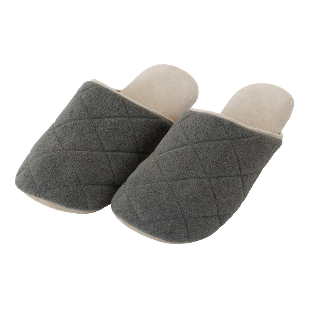 アテーナライフ　すっぽりと包み込むルームスリッパ　グレー　Ｌ