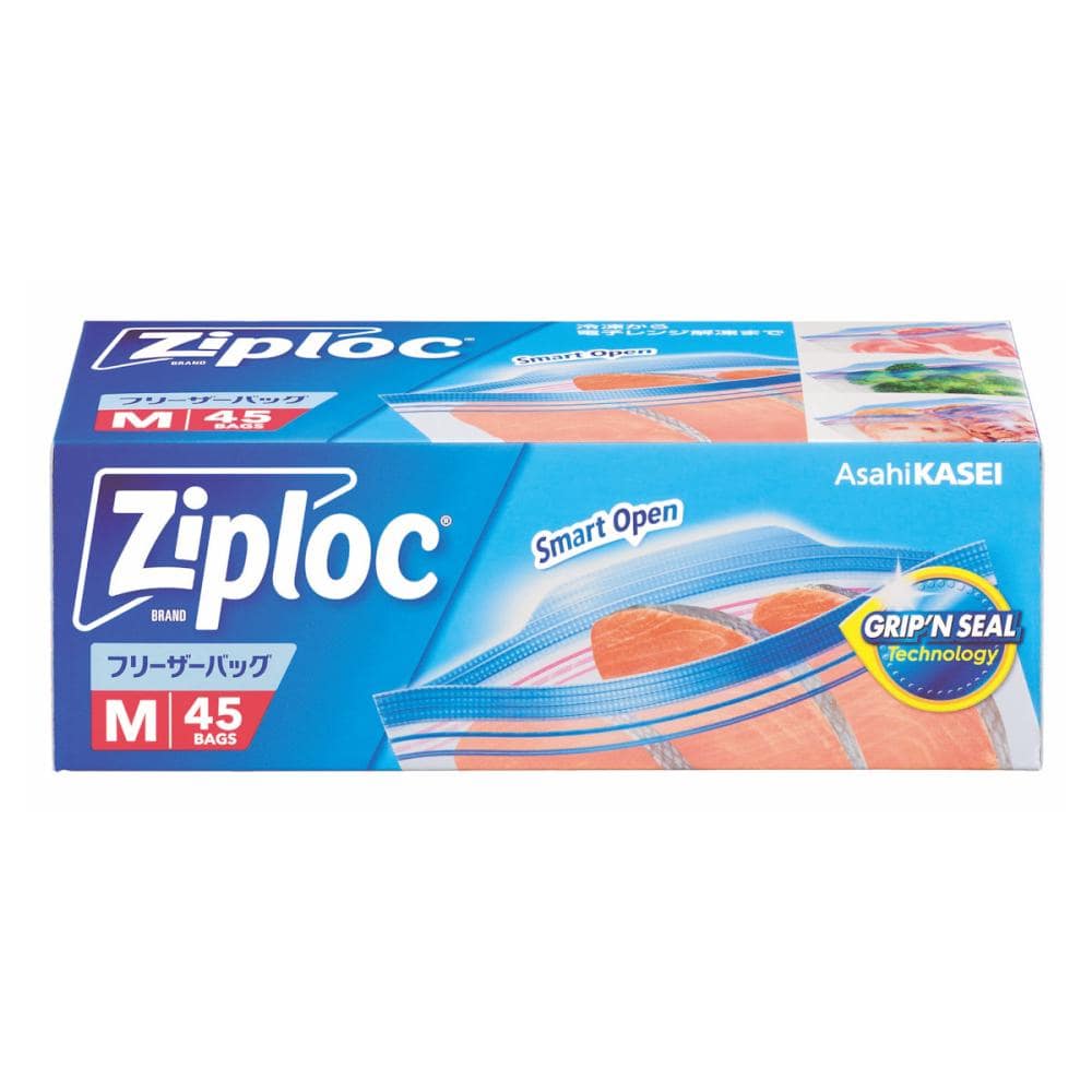 旭化成　ジップロック　フリーザーバッグ　Ｍ　４５枚入り