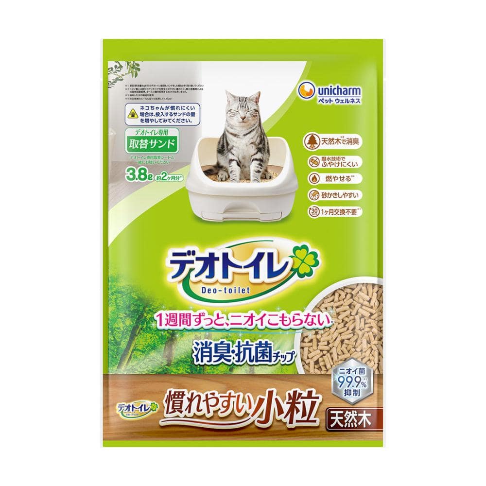 ユニ・チャーム　デオトイレ　消臭・抗菌チップ　慣れやすい小粒　天然木　３．８Ｌ