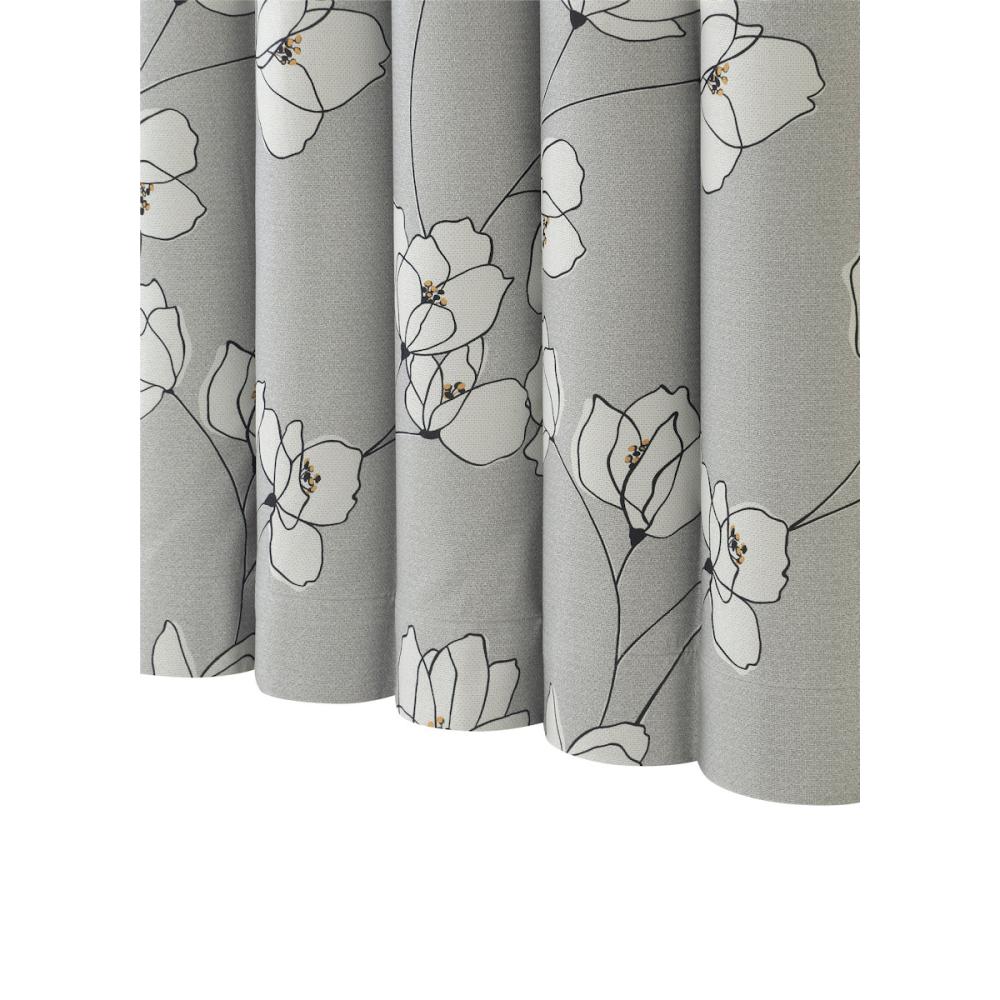 ドレープカーテン　オルテ　遮光３級　グレー　１００×２００ｃｍ　２枚組