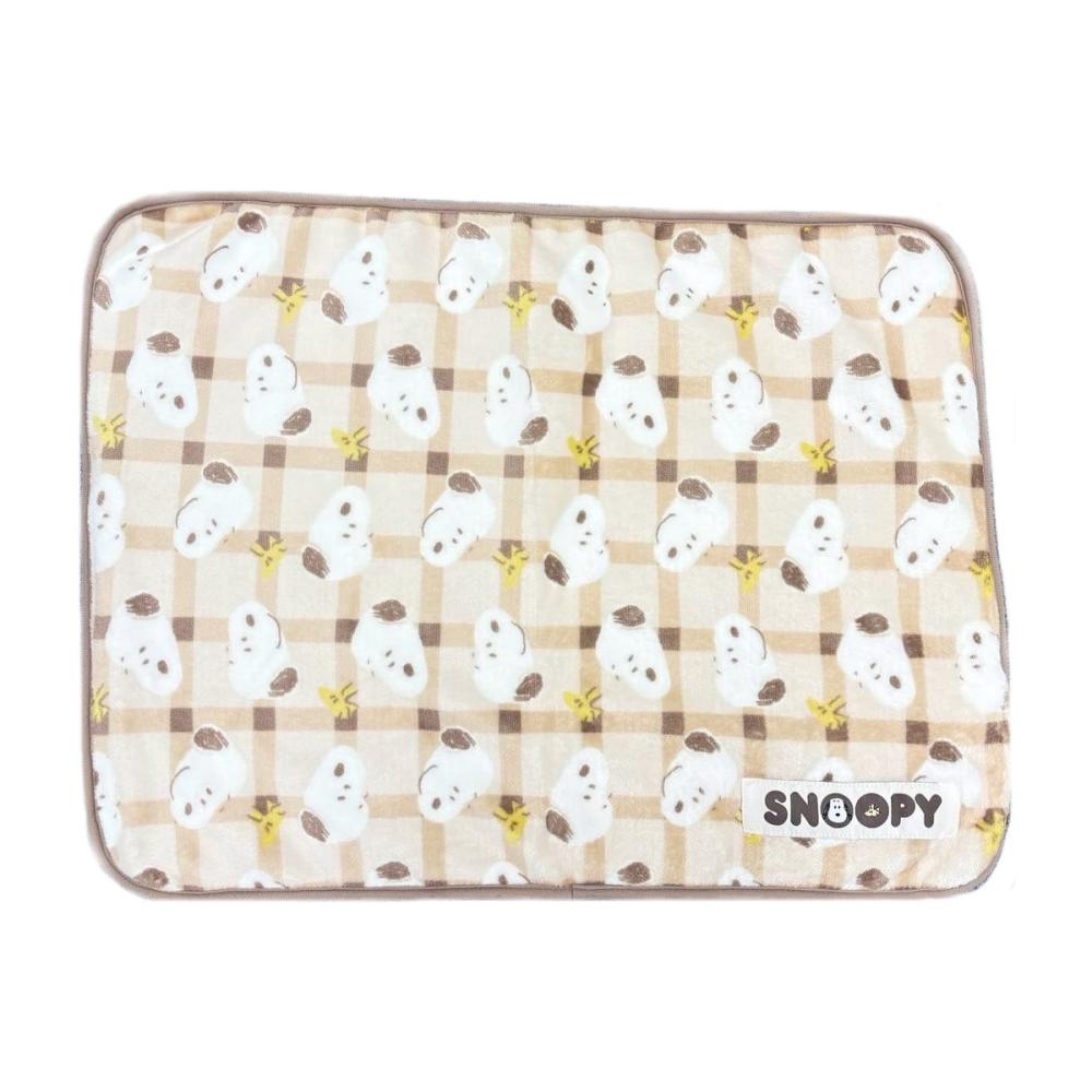 スヌーピー　チェックボアブランケット