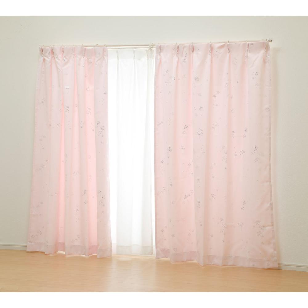 オーダーカーテン　ドレープ　フルリール　ピンク