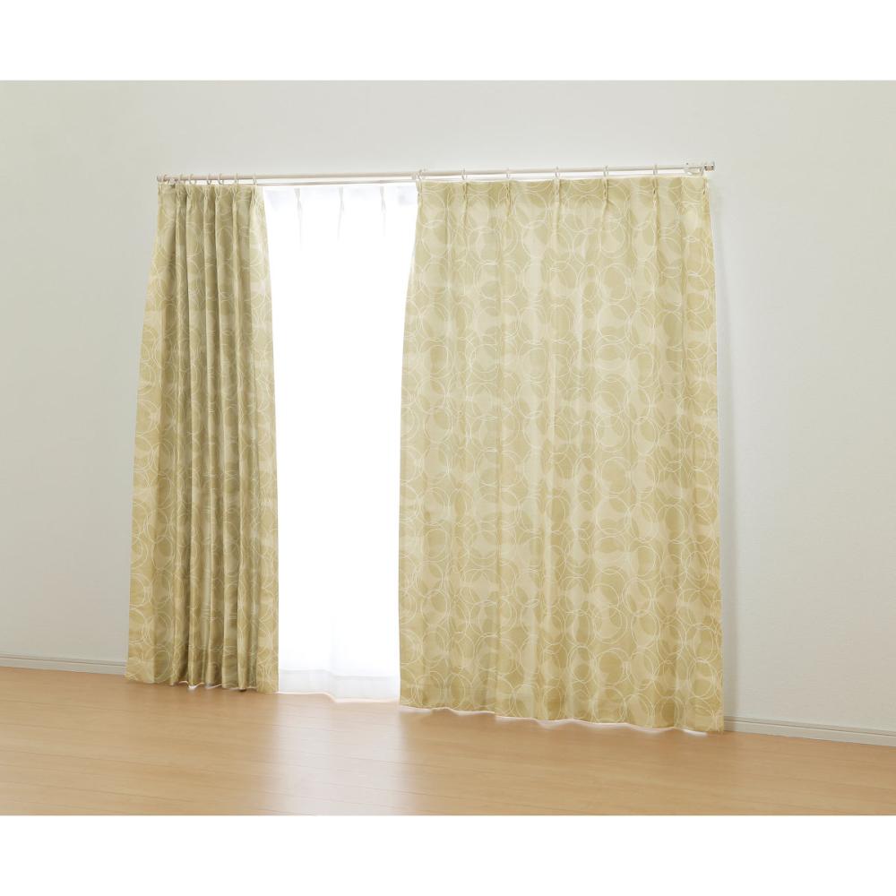 オーダーカーテン　ドレープ　クルーク　ベージュ