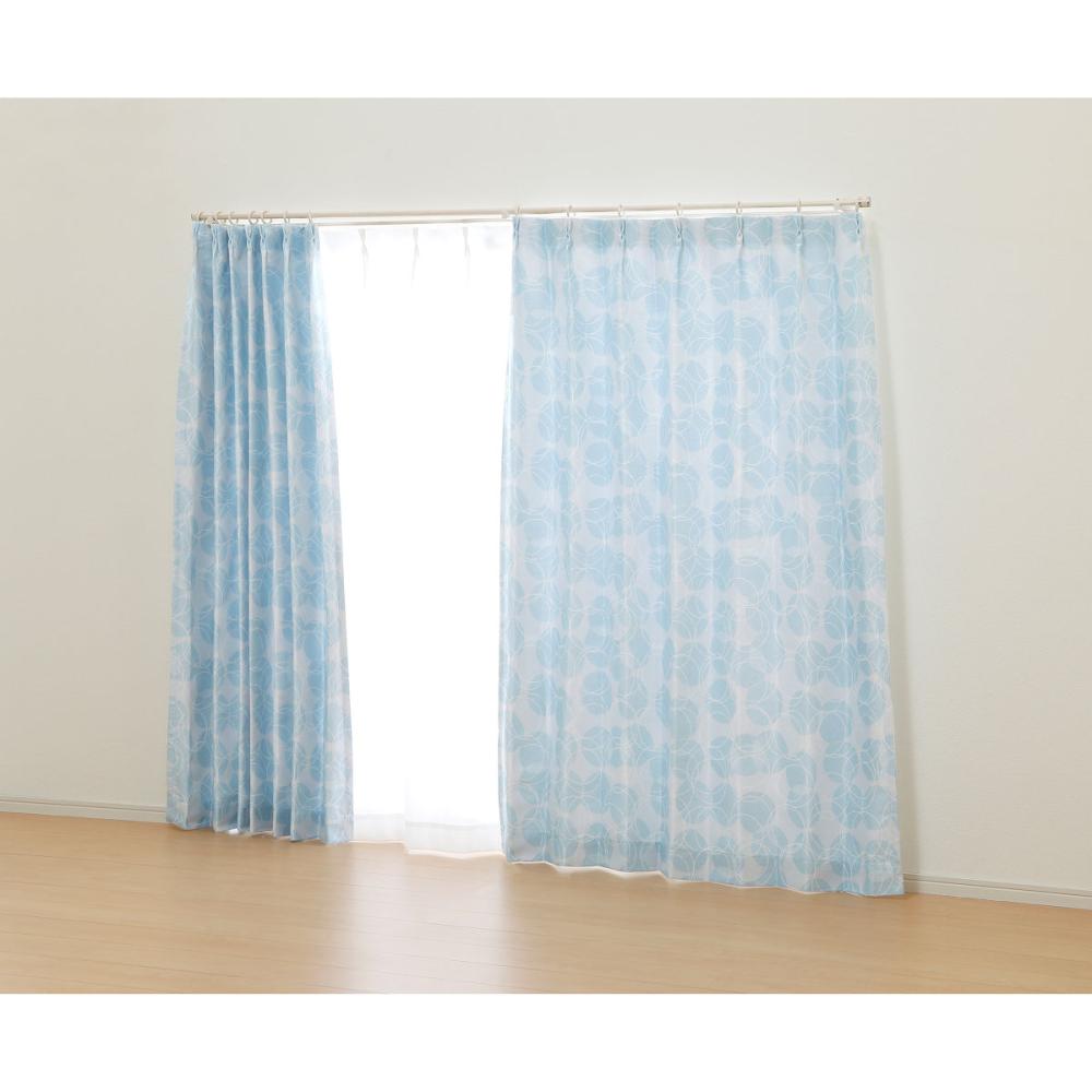 オーダーカーテン　ドレープ　クルーク　ブルー