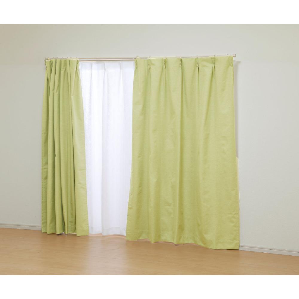 オーダーカーテン　ドレープ　エフェクト　ライトグリーン