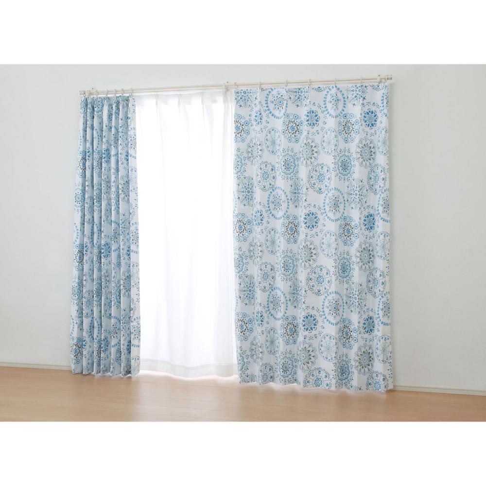 オーダーカーテン　ドレープ　ロッコ　ブルー