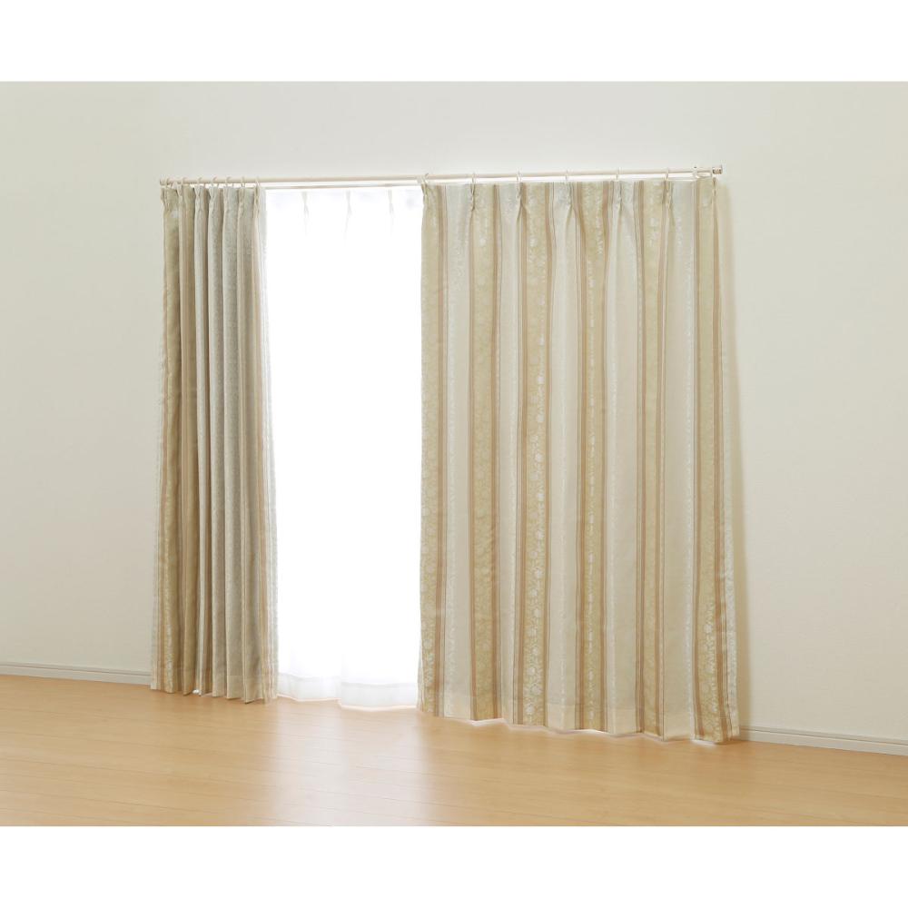 オーダーカーテン　ドレープ　裏地付きアングル　ベージュ