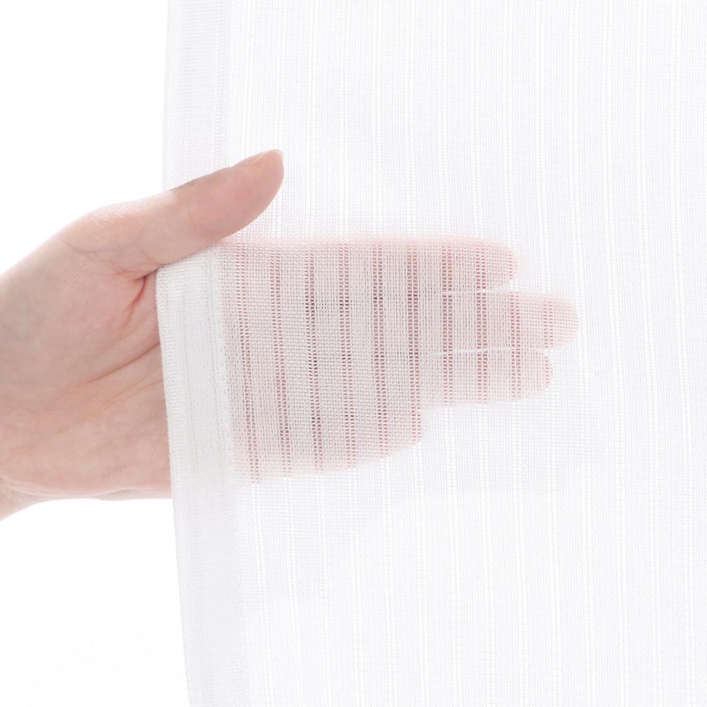 オーダーカーテン　レース　プリ―ト　ホワイト