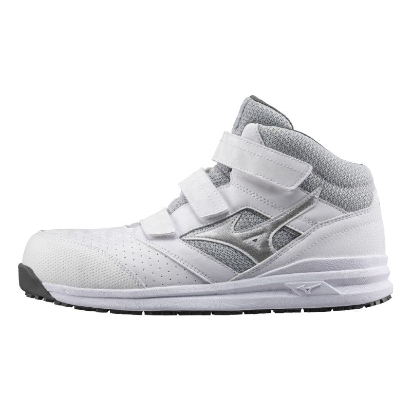 ミズノ　プロテクティブスニーカー　オールマイティ　ホワイト×シルバー　２３．０ｃｍ　ＬＳＩＩ２１Ｍ