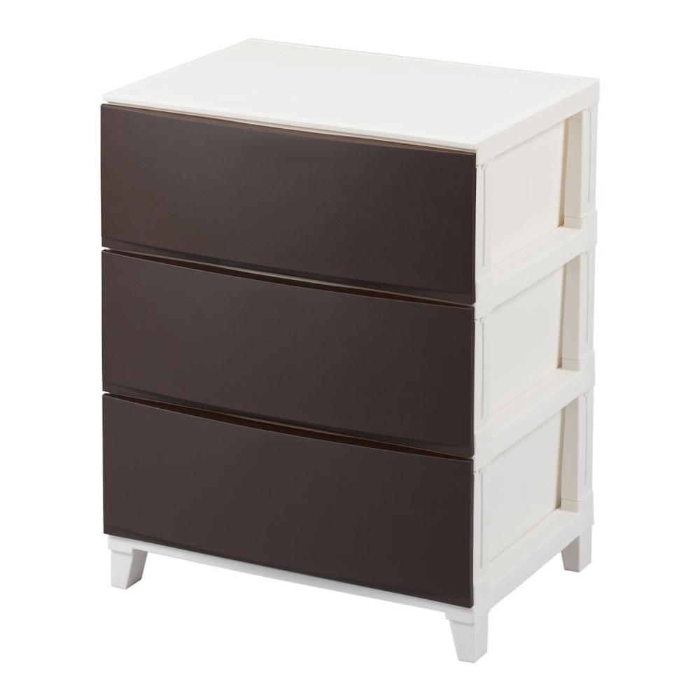 サンカ　チェスト　ルームスシェード　ワイド３段　ブラウン　ＲＳＤ－Ｓ５４３ＢＲ